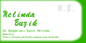 melinda buzik business card